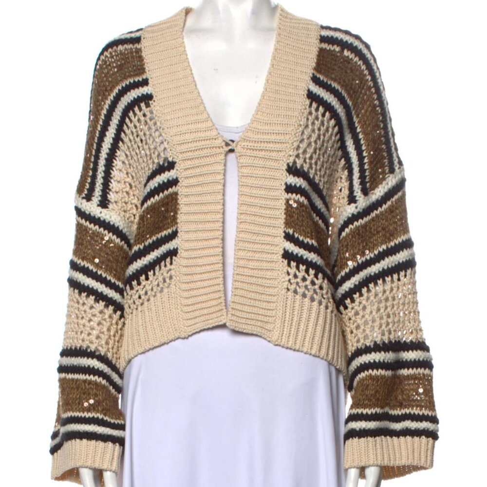 BRUNELLO CUCINELLI Striped V-Neck Sweater